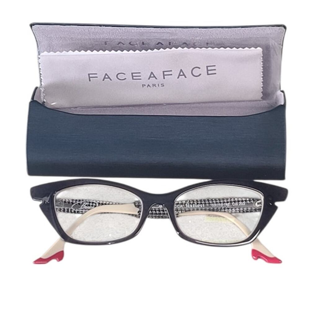 Face à Face Bocca Sixties Acetate Eyewear Frame Dark Mauve Houndstooth 50-17-146